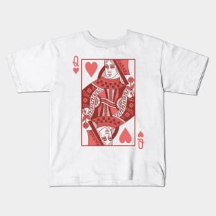 Queen of heart playing card Kids T-Shirt